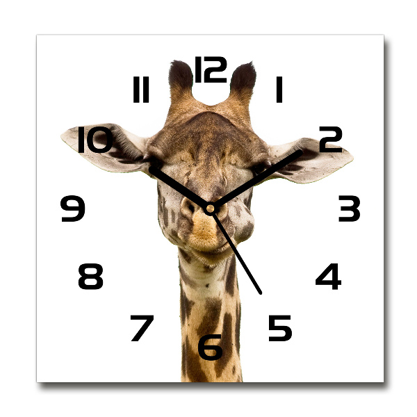 Wanduhr quadratisch Giraffe