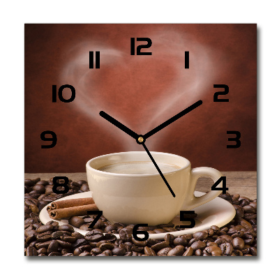 Wanduhr quadratisch Aromatischer Kaffee
