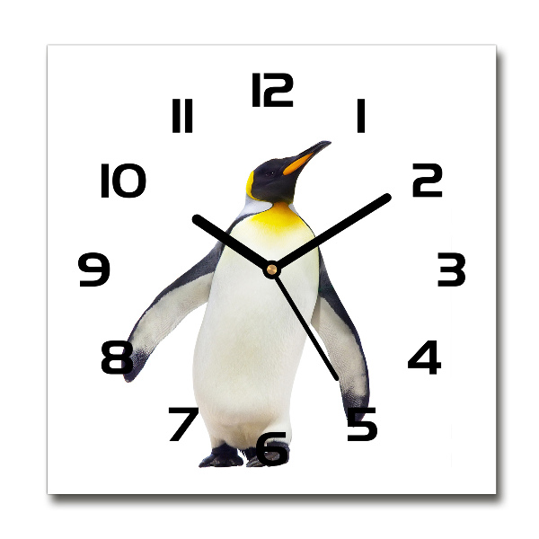 Wanduhr quadratisch Pinguin