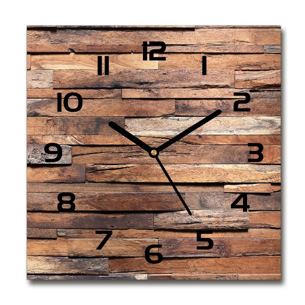 Wanduhr quadratisch Holzwand