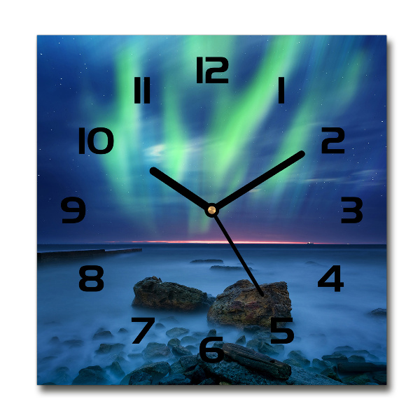 Wanduhr quadratisch Nordlicht