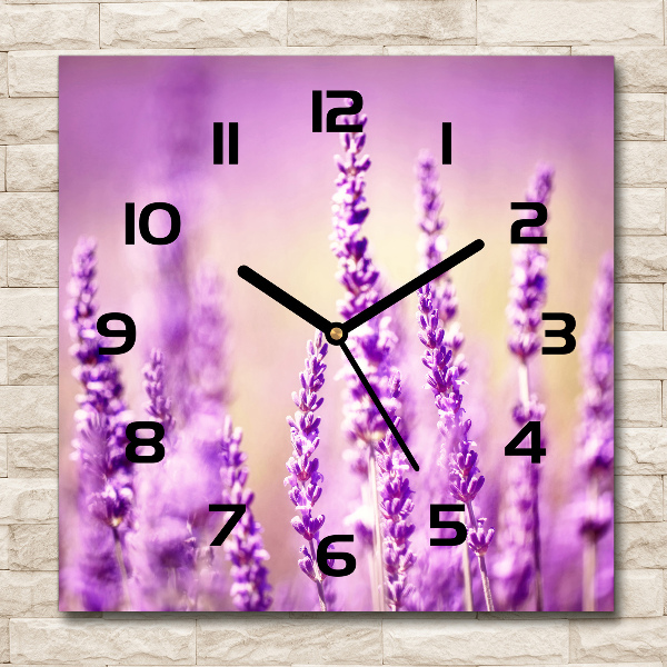 Wanduhr modern quadratisch Lavendel