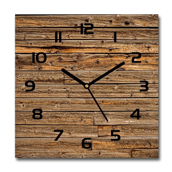 Wanduhr quadratisch Holzwand