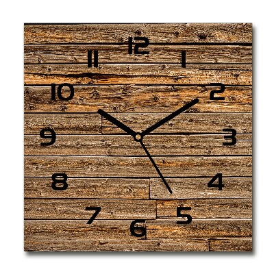 Wanduhr quadratisch Holzwand