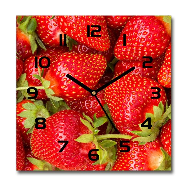 Wanduhr quadratisch Erdbeeren