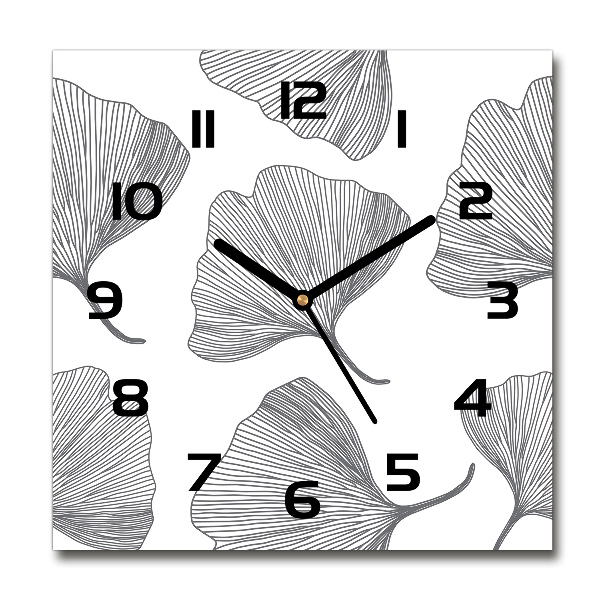 Wanduhr quadratisch Ginkgo