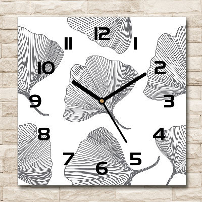 Wanduhr quadratisch Ginkgo