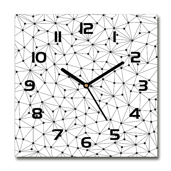Wanduhr quadratisch Linien und Kreise