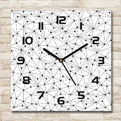 Wanduhr quadratisch Linien und Kreise