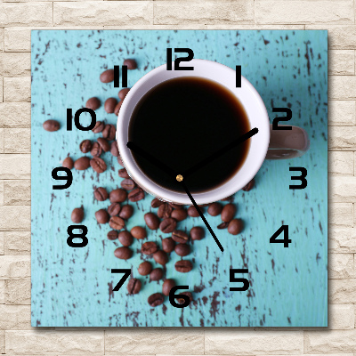 Wanduhr modern quadratisch Schwarzer Kaffee