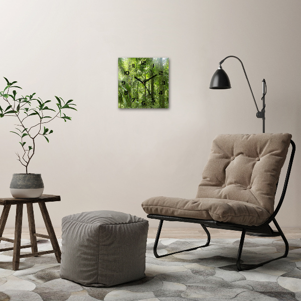 Wanduhr quadratisch Tropischer Wald