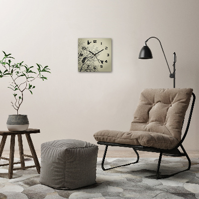 Wanduhr quadratisch Krähen auf einem Baum