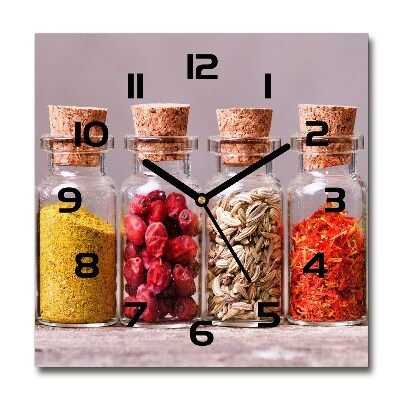 Wanduhr modern quadratisch Bunte Gewürze