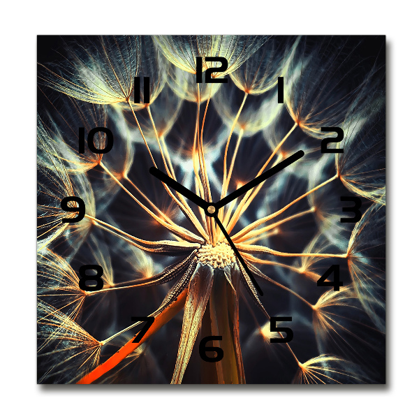 Wanduhr modern quadratisch Löwenzahn