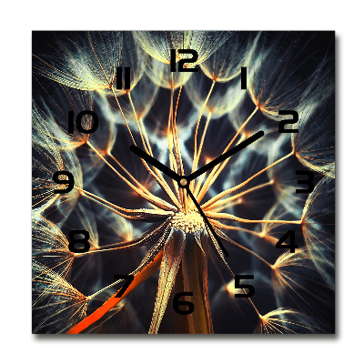 Wanduhr modern quadratisch Löwenzahn