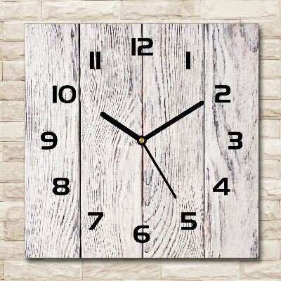 Wanduhr quadratisch Holzwand