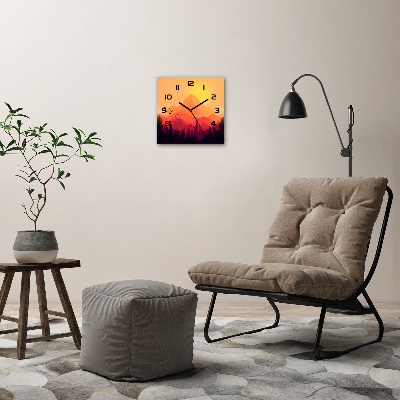 Wanduhr modern quadratisch Berglandschaft