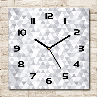 Wanduhr quadratisch Graue Dreiecke