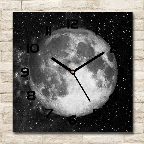 Wanduhr modern quadratisch Mond