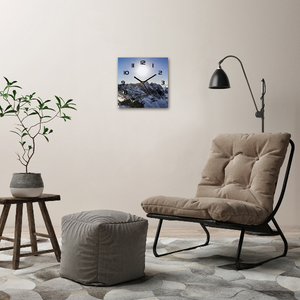 Wanduhr quadratisch Winter in den Tatra-Bergen