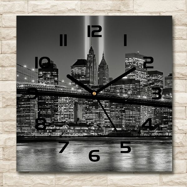 Wanduhr modern quadratisch Manhattan, New York