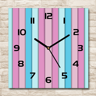 Wanduhr modern quadratisch Bunte Streifen