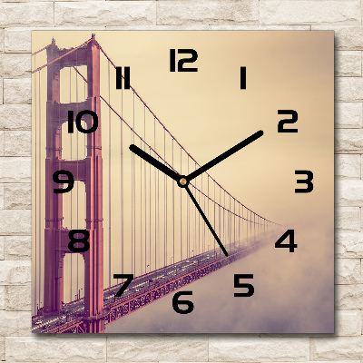 Wanduhr modern quadratisch San Francisco Brücke