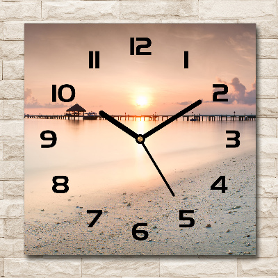 Wanduhr quadratisch Malediven Strand