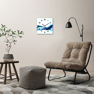 Wanduhr quadratisch Abstrakte Wellen