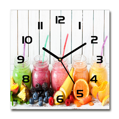 Wanduhr quadratisch Fruchtcocktails