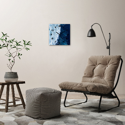 Wanduhr modern quadratisch Meereswellen