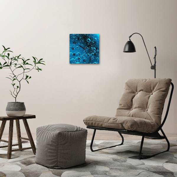 Wanduhr quadratisch Blasen unter Wasser