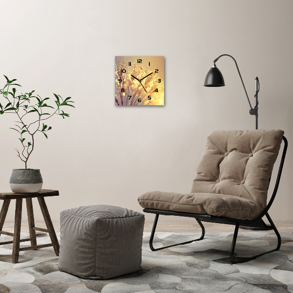 Wanduhr modern quadratisch Löwenzahnsamen