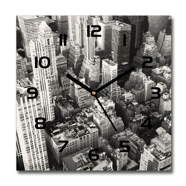 Wanduhr quadratisch New York aus der Vogelperspektive