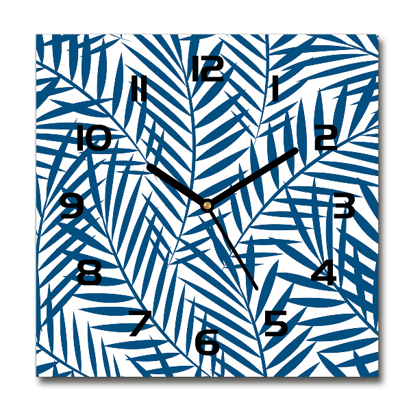 Wanduhr quadratisch Palmenblätter