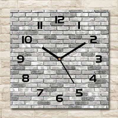 Wanduhr quadratisch Ziegelmauer