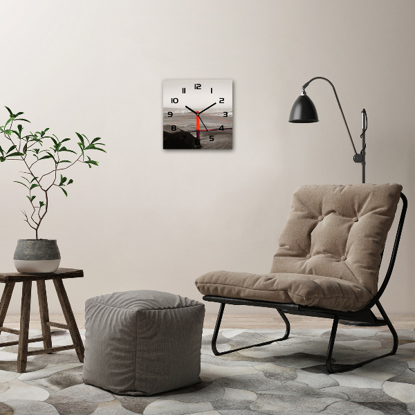 Wanduhr modern quadratisch San Francisco Brücke