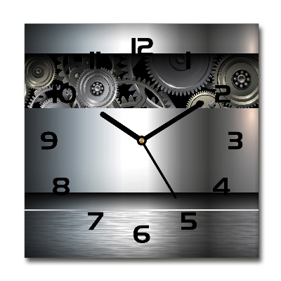 Wanduhr quadratisch Zahnradabstraktion