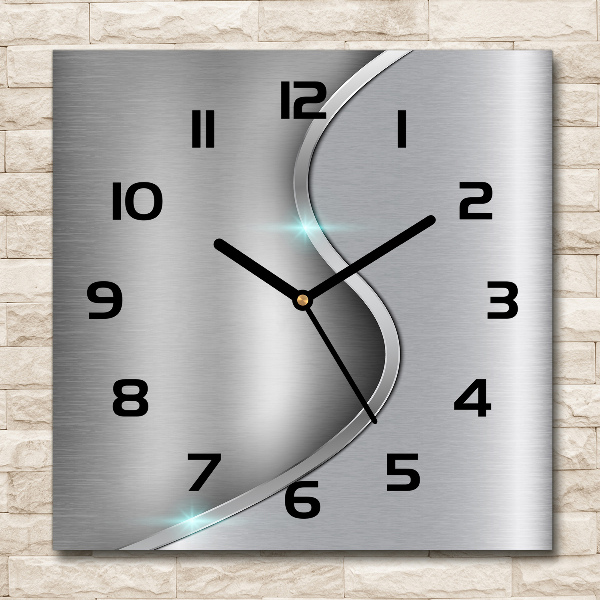 Wanduhr modern quadratisch Metallabstraktion