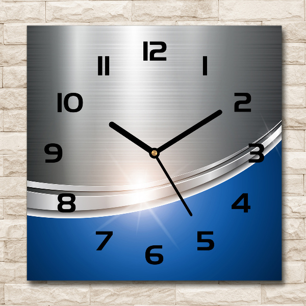 Wanduhr quadratisch Metallabstraktion