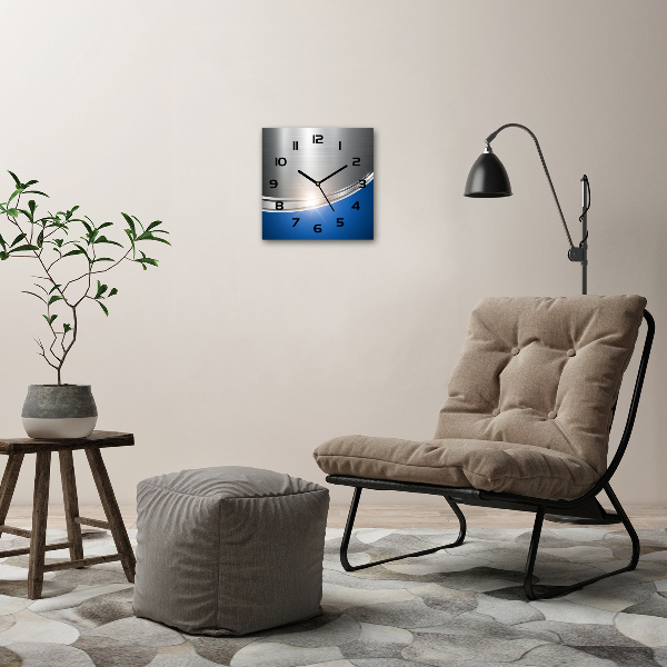 Wanduhr quadratisch Metallabstraktion