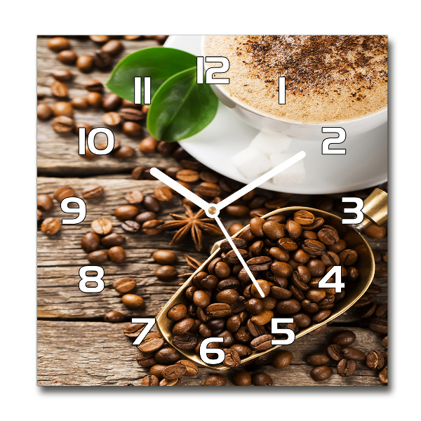 Wanduhr modern quadratisch Kaffee