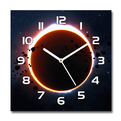 Wanduhr quadratisch Sonnenfinsternis