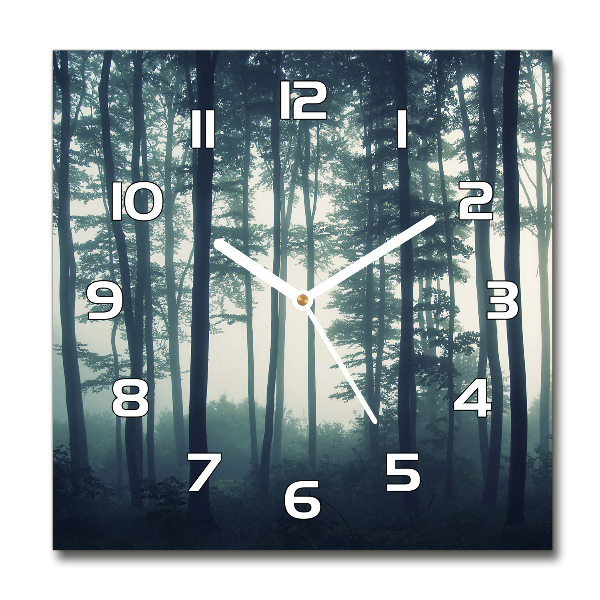 Wanduhr quadratisch Nebel im Wald