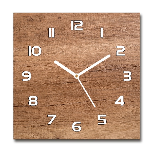 Wanduhr quadratisch Holzhintergrund