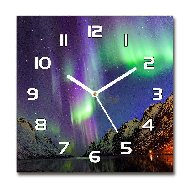 Wanduhr quadratisch Nordlicht