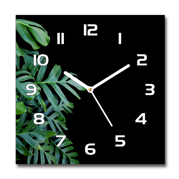 Wanduhr quadratisch Monstera