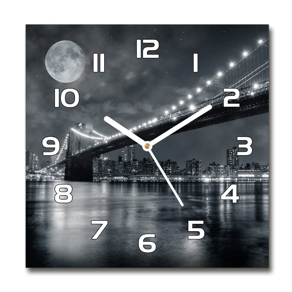 Wanduhr modern quadratisch Brooklyn Bridge