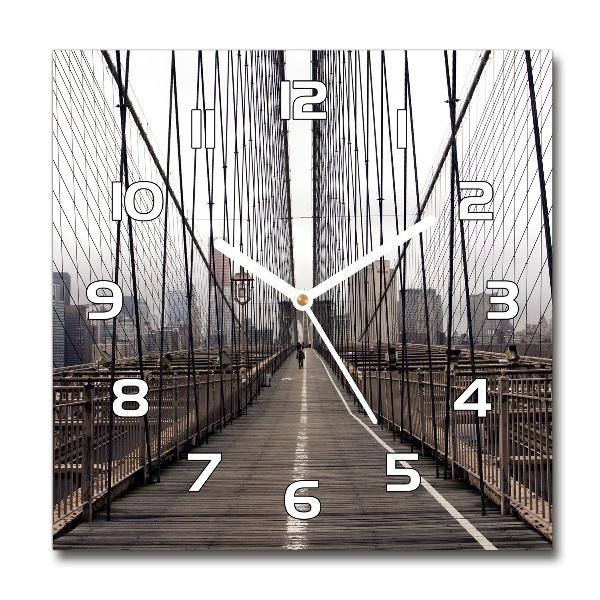 Wanduhr modern quadratisch Brooklyn Bridge
