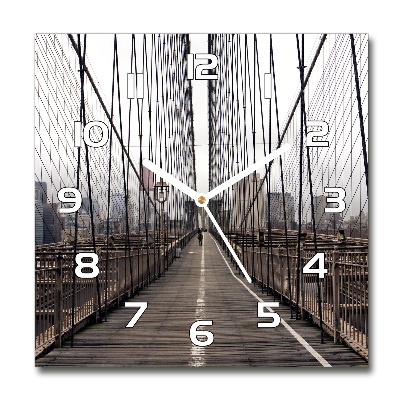 Wanduhr modern quadratisch Brooklyn Bridge